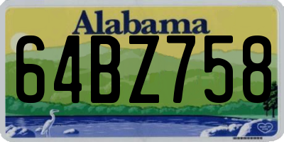 AL license plate 64BZ758
