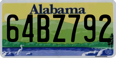 AL license plate 64BZ792