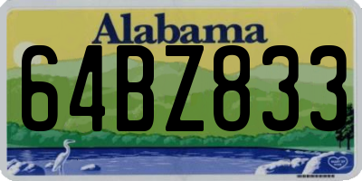 AL license plate 64BZ833