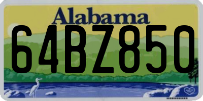 AL license plate 64BZ850