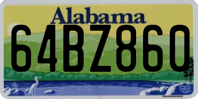 AL license plate 64BZ860
