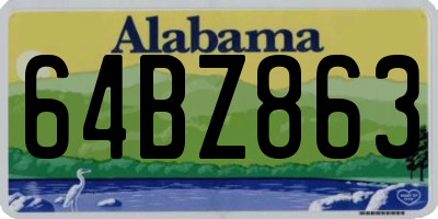 AL license plate 64BZ863