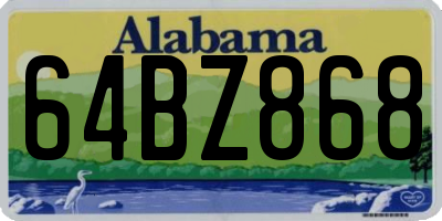 AL license plate 64BZ868