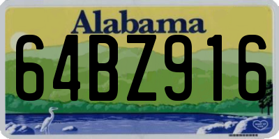 AL license plate 64BZ916