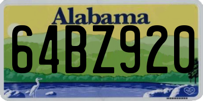 AL license plate 64BZ920
