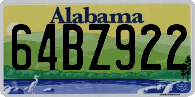 AL license plate 64BZ922
