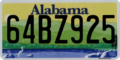 AL license plate 64BZ925