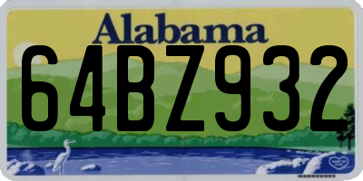 AL license plate 64BZ932