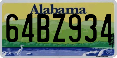 AL license plate 64BZ934