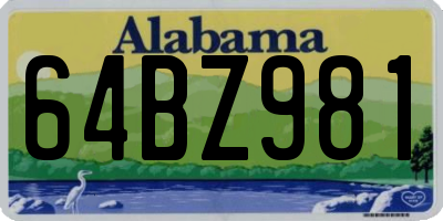AL license plate 64BZ981