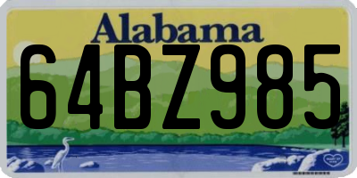 AL license plate 64BZ985