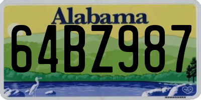 AL license plate 64BZ987