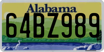 AL license plate 64BZ989