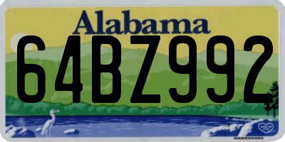 AL license plate 64BZ992