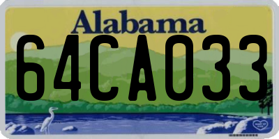 AL license plate 64CA033