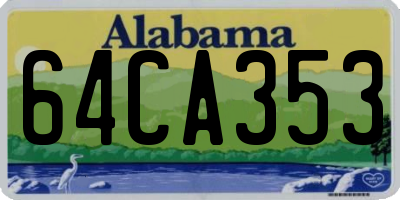 AL license plate 64CA353