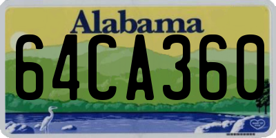 AL license plate 64CA360