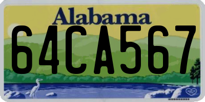 AL license plate 64CA567