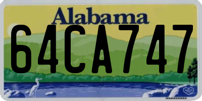 AL license plate 64CA747