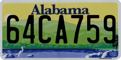 AL license plate 64CA759