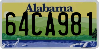 AL license plate 64CA981