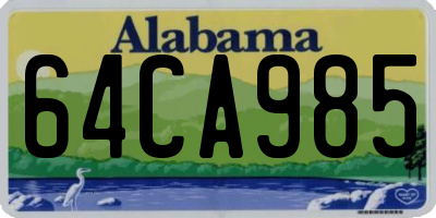AL license plate 64CA985