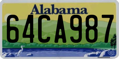 AL license plate 64CA987