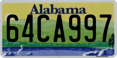 AL license plate 64CA997