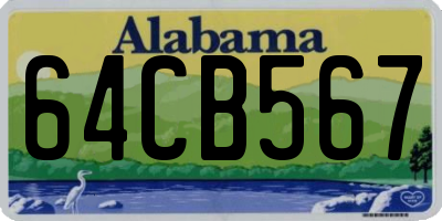 AL license plate 64CB567