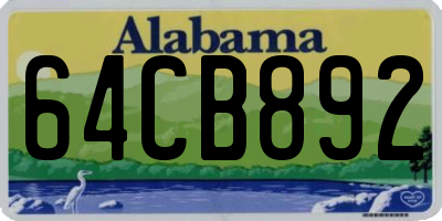 AL license plate 64CB892
