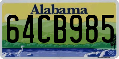 AL license plate 64CB985