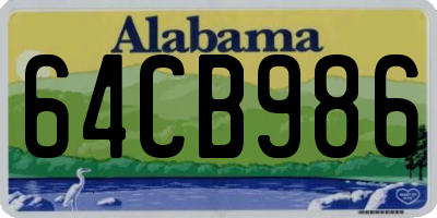 AL license plate 64CB986