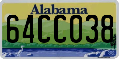 AL license plate 64CC038