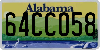 AL license plate 64CC058