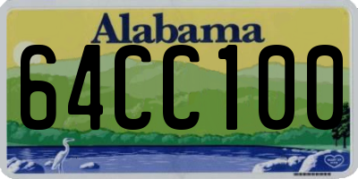AL license plate 64CC100