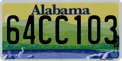 AL license plate 64CC103