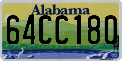 AL license plate 64CC180
