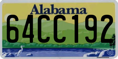 AL license plate 64CC192