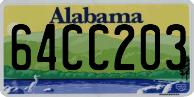 AL license plate 64CC203