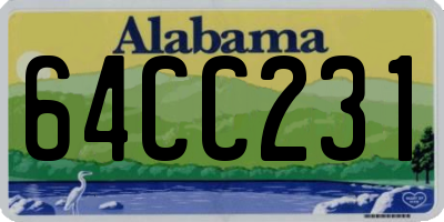 AL license plate 64CC231