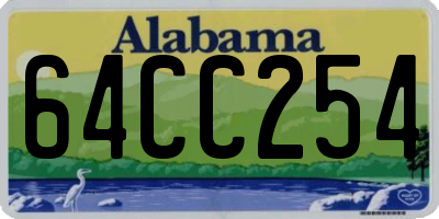 AL license plate 64CC254