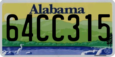 AL license plate 64CC315