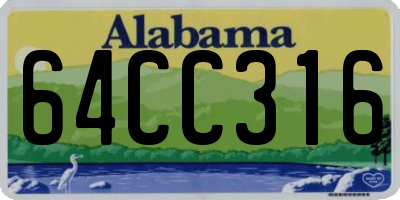 AL license plate 64CC316