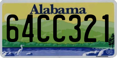 AL license plate 64CC321