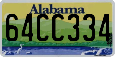 AL license plate 64CC334