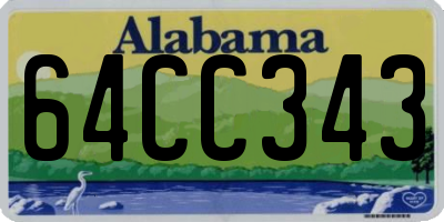 AL license plate 64CC343