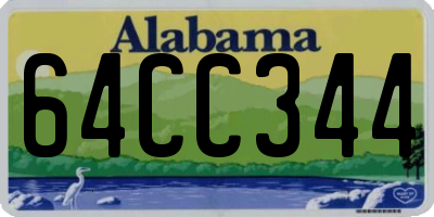 AL license plate 64CC344