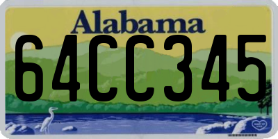 AL license plate 64CC345