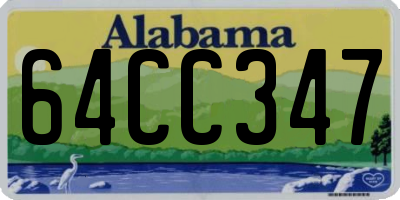 AL license plate 64CC347