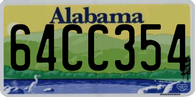 AL license plate 64CC354